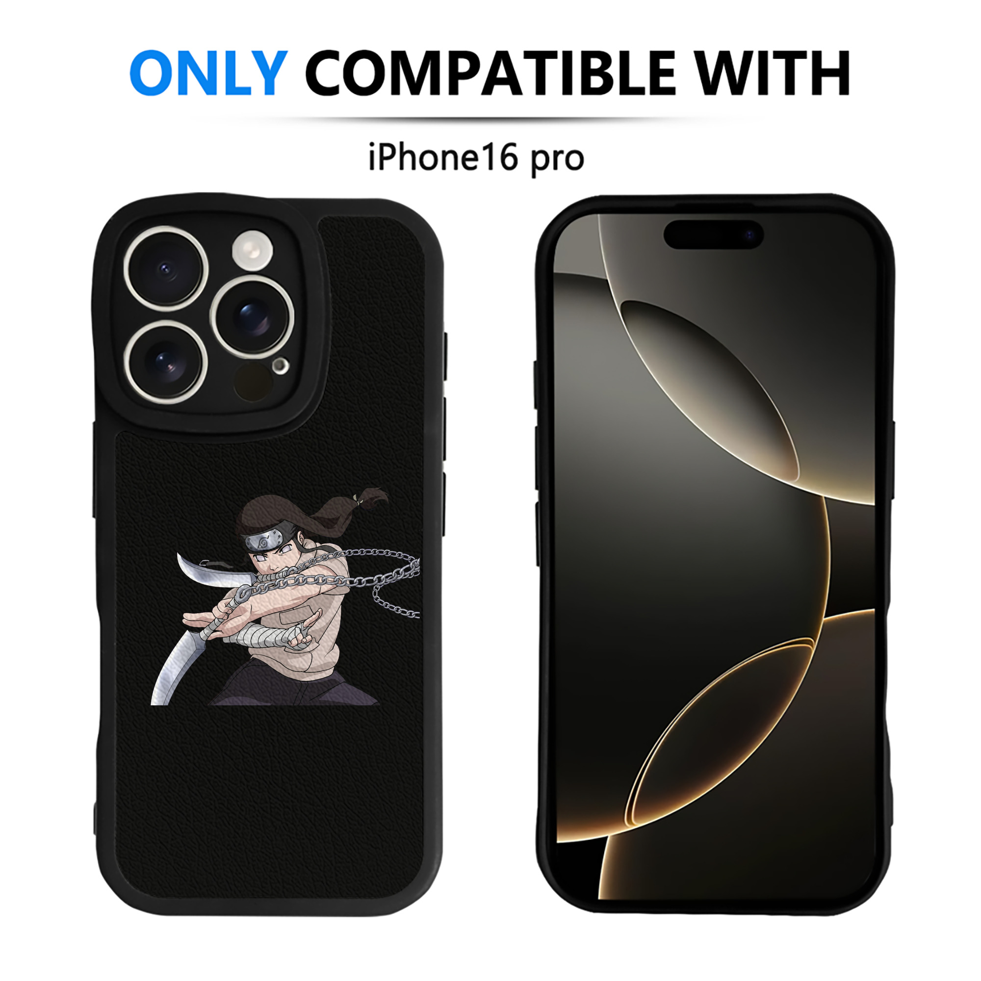（画像用） NARUTO -ナルト- 日向ネジ Hyūga Neji 【iPhone 16シリーズ対応】シリコンスマホケース（レザー調） 材質：シリコン